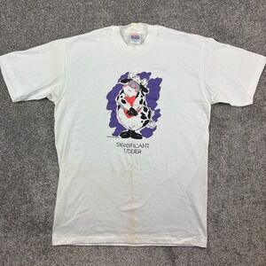 Vintage Cow Shirt Mens XL White Significant Udder Parody Joke Bushcreek Creative